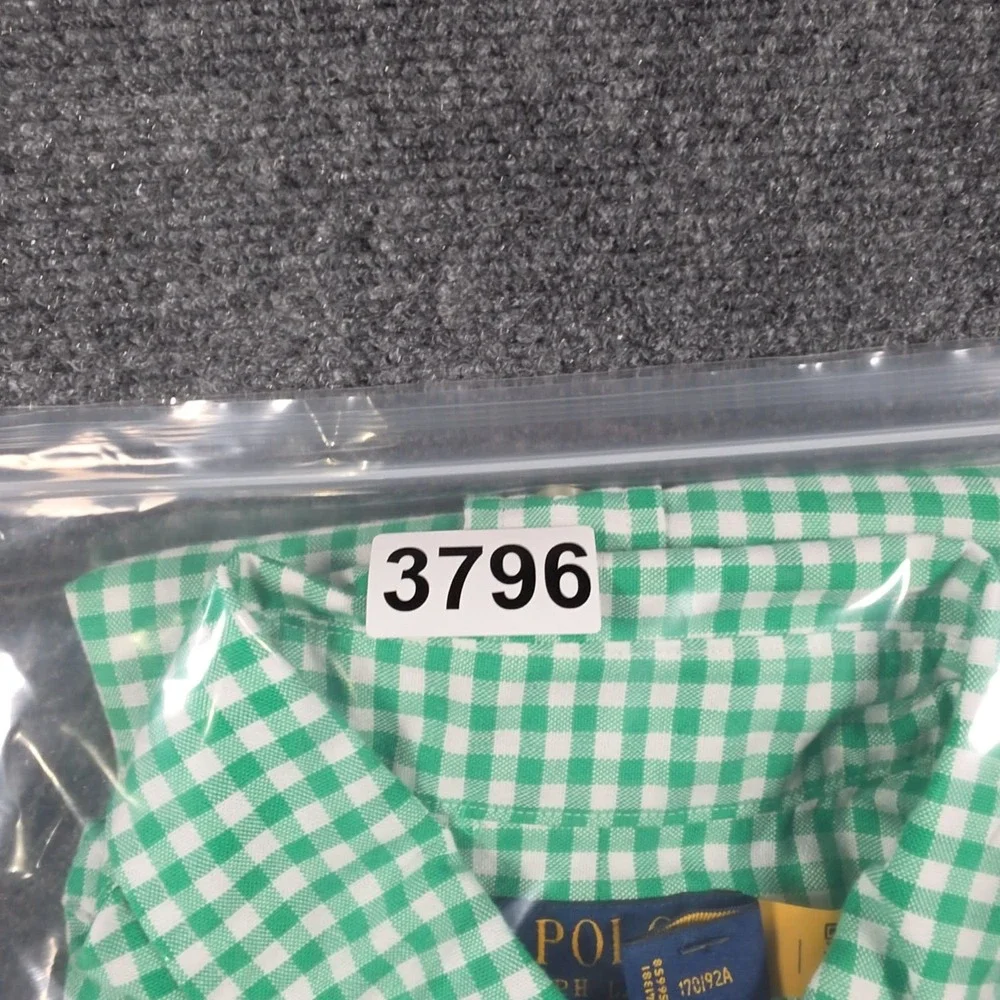 NWT Polo Ralph Lauren Oxford Shirt Mens Small Green Gingham Flesh Pony OCBD